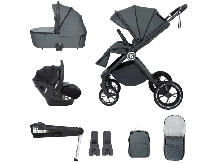 Babymore Kai Travel System Pecan with Base - Forest Grey