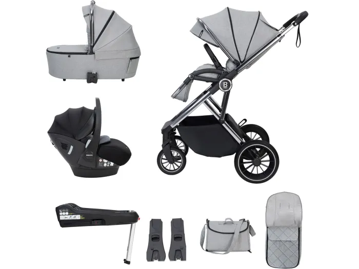 Babymore Chia Travel System Pecan with Base - Pearl Grey