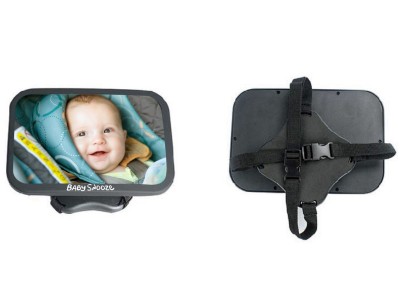 Shatterproof Baby Car Mirror – Black | Baby Snooze