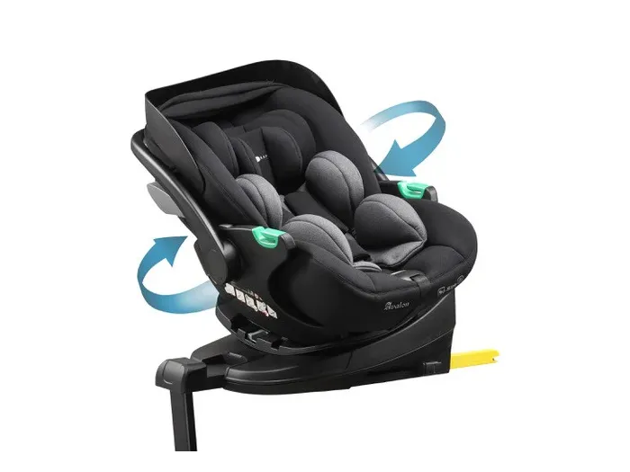 Cozy N Safe AVALON i-Size 360°40 - 85cm Car Seat and Isofix Base - Black/Grey