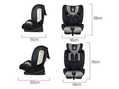 Excalibur (Group 1/2/3 - (25KG Harness) Car Seat - Black/Grey