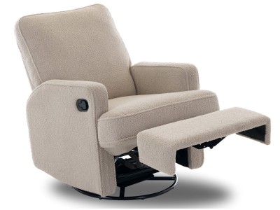 Obaby Madison Swivel Glider Recliner Chair in Teddy Fabric Truffle