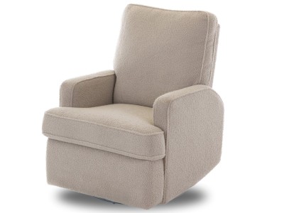 Obaby Madison Swivel Glider Recliner Chair in Teddy Fabric Truffle