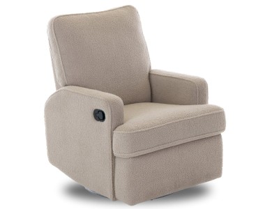 Obaby Madison Swivel Glider Recliner Chair in Teddy Fabric Truffle
