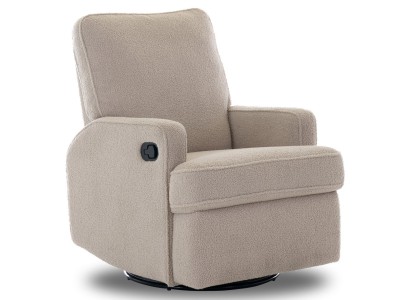 Obaby Madison Swivel Glider Recliner Chair in Teddy Fabric Truffle