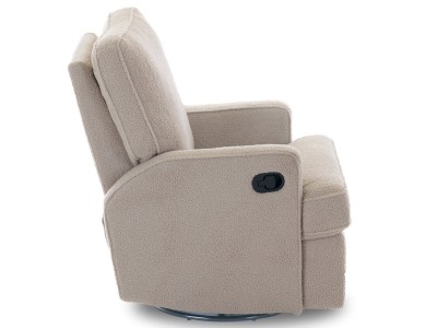 Obaby Madison Swivel Glider Recliner Chair in Teddy Fabric Truffle