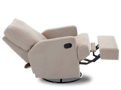 Obaby Madison Swivel Glider Recliner Chair in Teddy Fabric Truffle