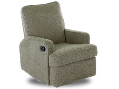 Obaby Madison Swivel Glider Recliner Chair Teddy fabric olive