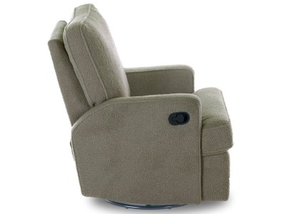 Obaby Madison Swivel Glider Recliner Chair Teddy fabric olive