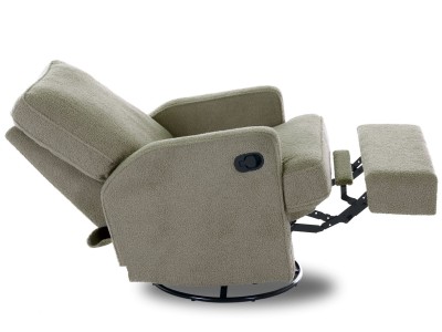 Obaby Madison Swivel Glider Recliner Chair Teddy fabric olive