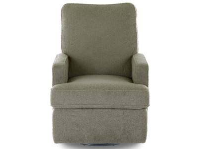 Obaby Madison Swivel Glider Recliner Chair Teddy fabric olive