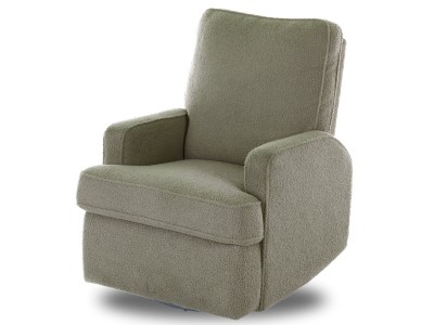 Obaby Madison Swivel Glider Recliner Chair Teddy fabric olive