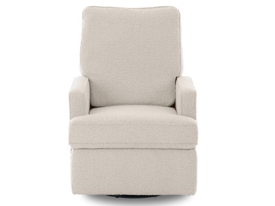 Obaby Madison Electric Swivel Glider Recliner Chair Teddy Fabric Ivory