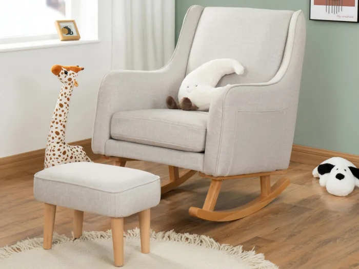 Babymore Ida Nursing Chair with Stool - Cashmere