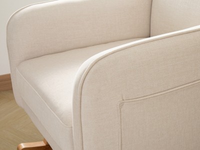 Ida Nursing Chair with Stool - Ivory | Babymore