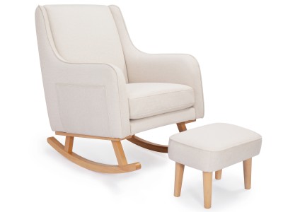 Ida Nursing Chair with Stool - Ivory | Babymore