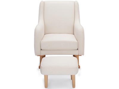 Ida Nursing Chair with Stool - Ivory | Babymore