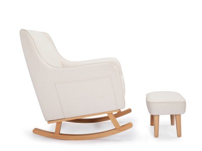 Ida Nursing Chair with Stool - Ivory | Babymore