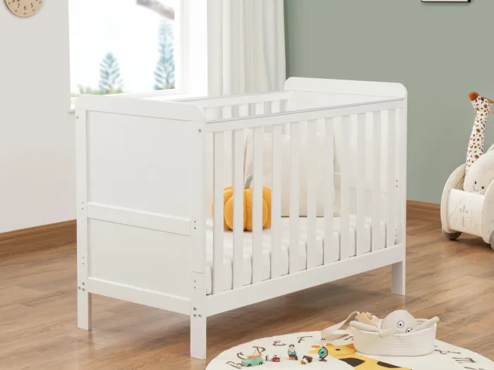 Babymore Caro Urban Mini Cot Bed - White