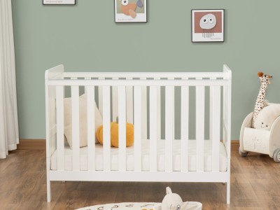 Babymore Caro Urban Mini Cot Bed - White | Baby Snooze
