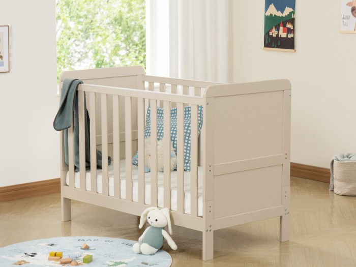Babymore Caro Urban Mini Cot Bed - Cashmere | Baby Snooze