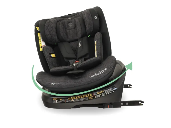 My Babiie TT i-Size (40-150cm) Spin Car Seat - Black Melange