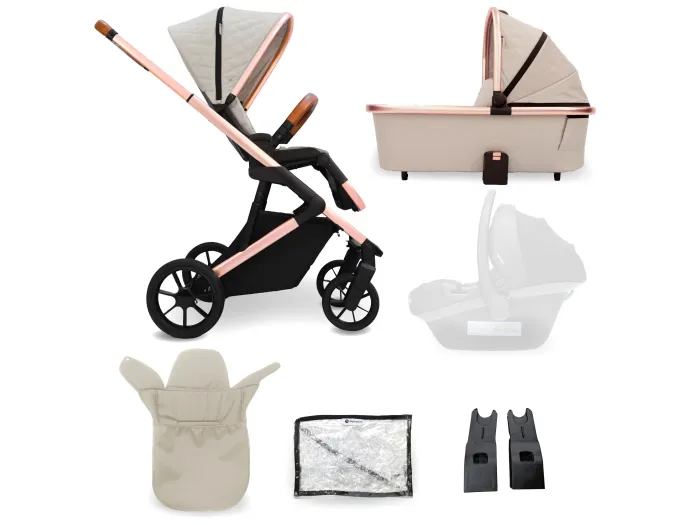 MB500 2-in-1 Pushchair & Carrycot - Rose Gold Stone