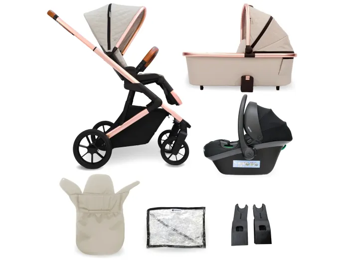 My Babiie MB500 3-in-1 Travel System - Rose Gold Stone