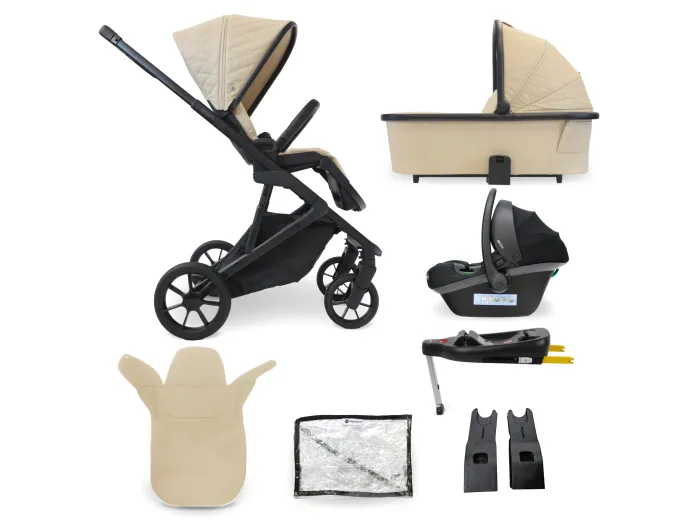 My Babiie MB500 3-in-1 Travel System with Base - Almond