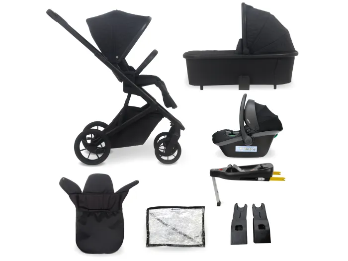 My Babiie MB500 3-in-1 Travel System with Base - Obsidian Black