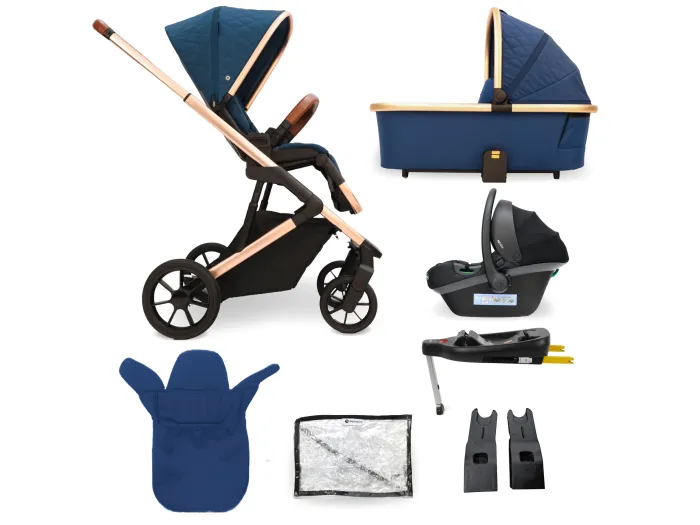 My Babiie MB500 3-in-1 Travel System with Base - Opal Blue