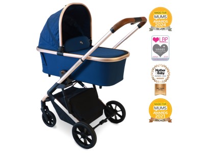 My Babiie MB500 3-in-1 Travel System with Base - Opal Blue