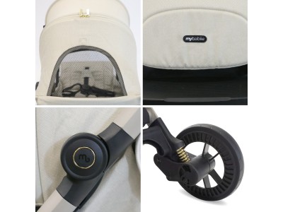 MBX7 Plus Auto-Fold Stroller - Ivory | My Babiie