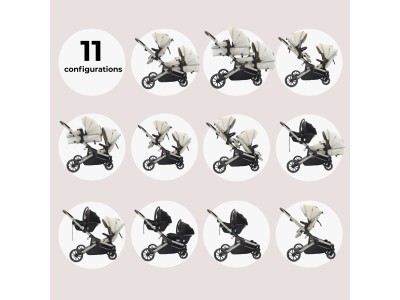 MB33 Tandem Pushchair - Ivory | My Babiie