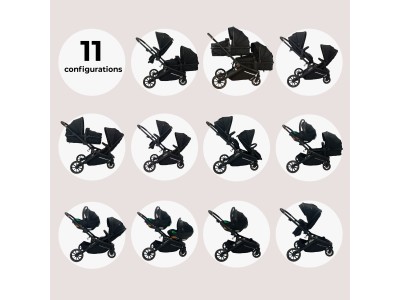 MB33 Tandem Pushchair - Black Leopard | My Babiie