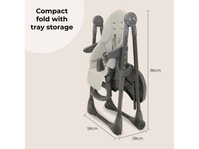 My Babiie MBHC9 Luxe Highchair - Grey | Baby Snooze