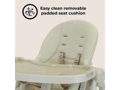 My Babiie MBHC9 Luxe Highchair - Oatmeal | Baby Snooze