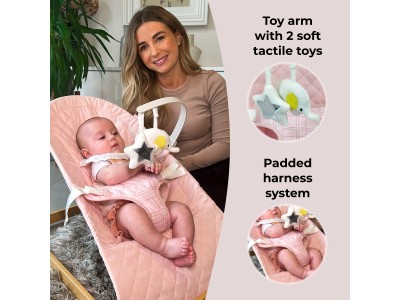 My Babiie Baby Bouncer - Pink Plaid | Baby Snooze