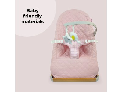 My Babiie Baby Bouncer - Pink Plaid | Baby Snooze
