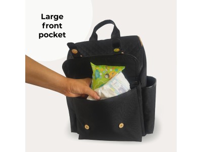 Backpack Changing Bag - Black Quilted | My Babiie