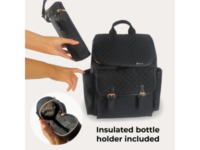 Backpack Changing Bag - Black Quilted | My Babiie