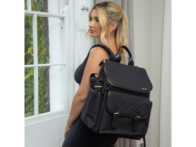 Backpack Changing Bag - Black Quilted | My Babiie