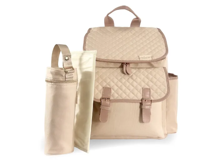 Backpack Changing Bag - Blush Quilted | My Babiie