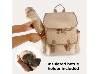 Backpack Changing Bag - Blush Quilted | My Babiie