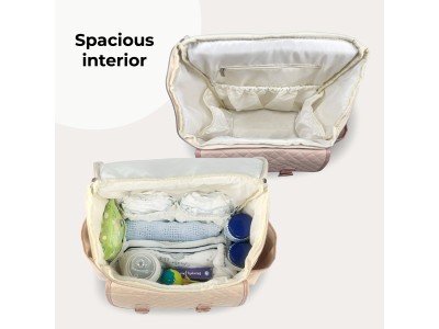 Backpack Changing Bag - Oatmeal Herringbone | My Babiie