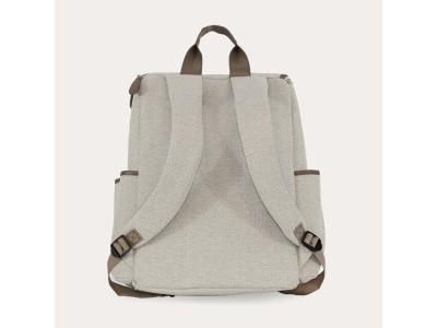 Backpack Changing Bag - Oatmeal Herringbone | My Babiie