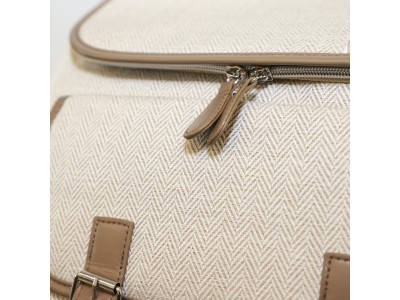 Backpack Changing Bag - Oatmeal Herringbone | My Babiie