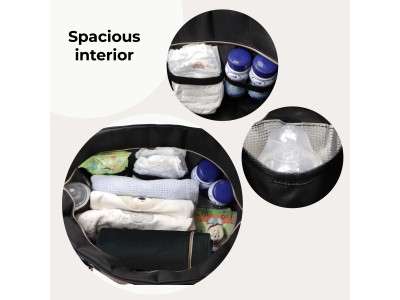 My Babiie Deluxe Changing Bag - Black Quilted | Baby Snooze