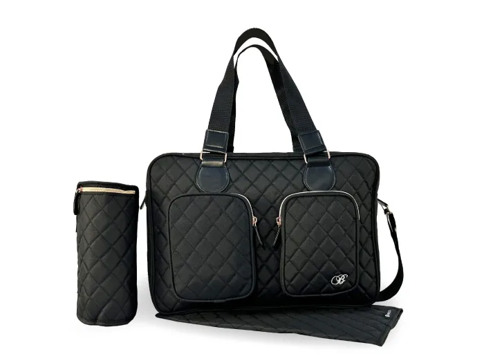 My Babiie Deluxe Changing Bag - Black Quilted | Baby Snooze