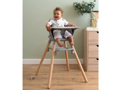 Beige 6in1 High Chair - Natural Grey | Clair de Lune